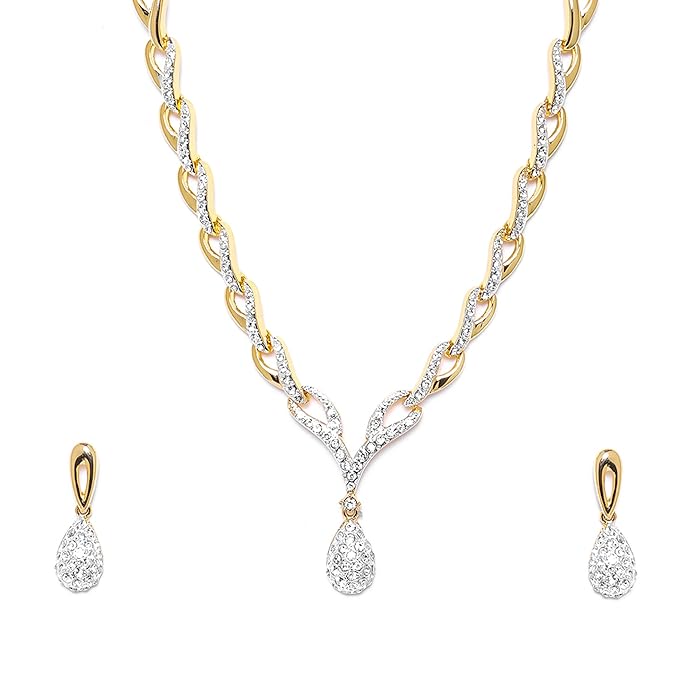 Artificial  Jewellery Only,Estele Valentine Collection  American Diamond Necklace Set