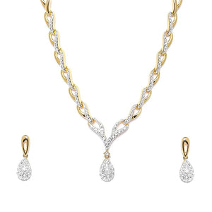 Artificial  Jewellery Only,Estele Valentine Collection  American Diamond Necklace Set