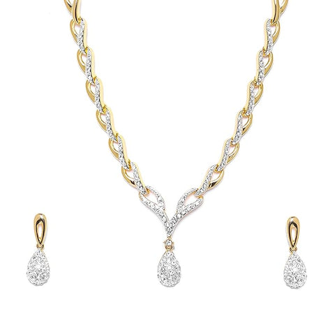 Artificial  Jewellery Only,Estele Valentine Collection  American Diamond Necklace Set