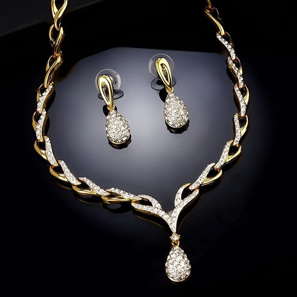 Artificial  Jewellery Only,Estele Valentine Collection  American Diamond Necklace Set
