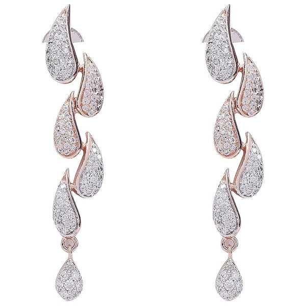 Artificial  Jewellery Only,Ratnavali Jewels American Diamond CZ Rose  Designer Jewellery Set/Necklace Set with Chain & Earring for Girls/Women