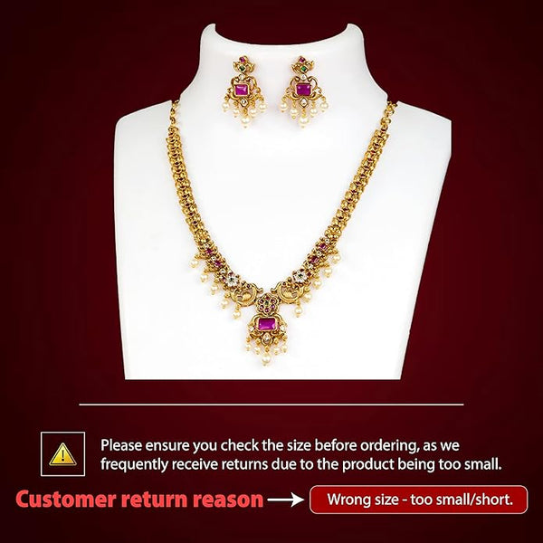 Artificial  Jewellery Only,Sasitrends Enchanting  Peacock and Floral Pearl Necklace Jewellery Set for Women & Girls