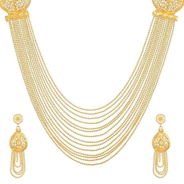 Artificial  Jewellery Only,Shining Diva Fashion One Gram  Plated Latest Long Chain Traditional Necklace Jewellery Set for Women
