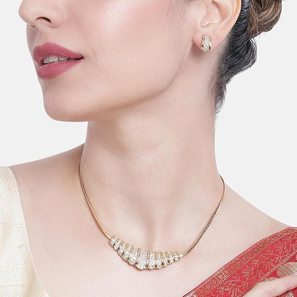 Artificial  Jewellery Only,Estele Austrian Crystals Necklace Set for Women