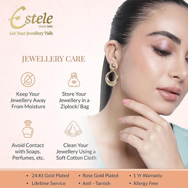 Artificial  Jewellery Only,Estele Austrian Crystals Necklace Set for Women