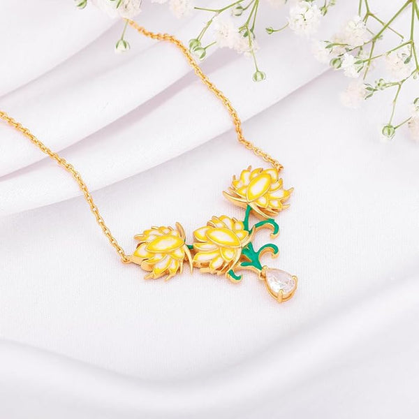 Artificial  Jewellery Only,GIVA 925 Silver Rose  Zircon Stoned Necklace | Gifts for Women & Girls