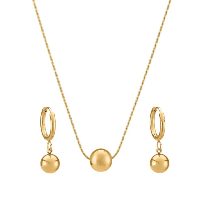 Artificial  Jewellery Only,PALMONAS  Orb Necklace & Earring Jewellery Set For Women - Gift For Women & Girls,