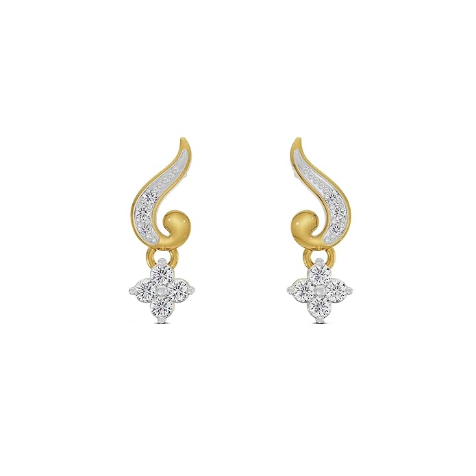 Artificial  Jewellery Only,EMORI Yellow  Gleaming Akira Diamond Earrings For Women