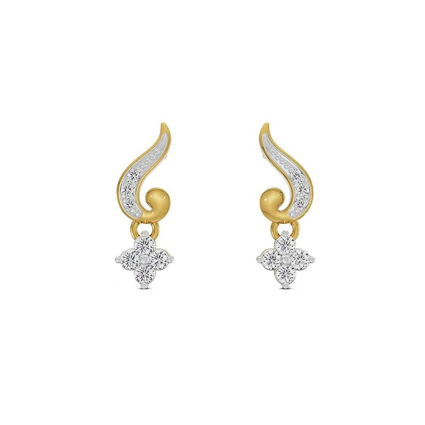 Artificial  Jewellery Only,EMORI Yellow  Gleaming Akira Diamond Earrings For Women