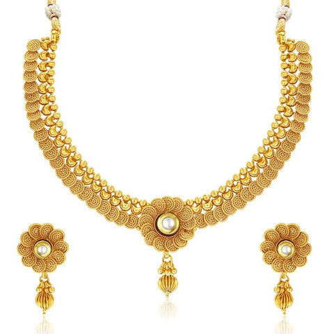 Artificial  Jewellery Only,Sukkhi Eye-Catchy Jalebi Design  Necklace Set For Women