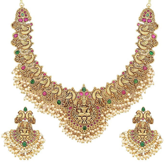 Artificial  Jewellery Only,Shining Diva Fashion Latest Stylish Fancy Pearl Choker Traditional Jewellery Set for Women