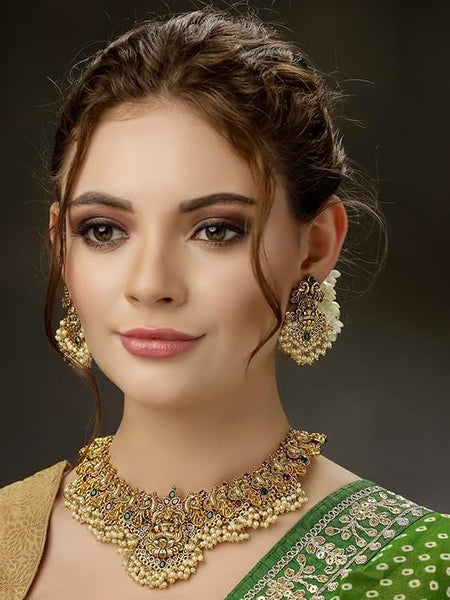 Artificial  Jewellery Only,Shining Diva Fashion Latest Stylish Fancy Pearl Choker Traditional Jewellery Set for Women
