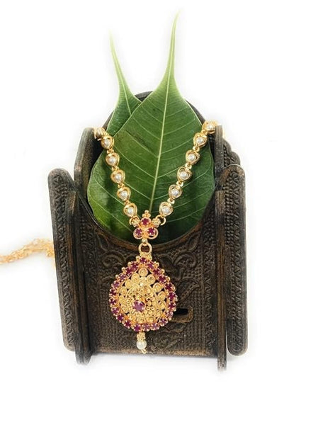 Artificial  Jewellery Only,CUTE  1 Gram Micro  Plated Traditional Trendy South Indian Fashion Jewellery Stylish Ruby Emrald Stone Necklace for Women & Girls